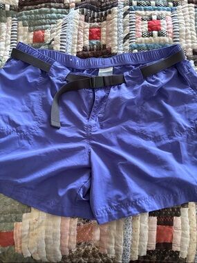 Columbia Women's Athletic Shorts with Webbing Belt — Purple